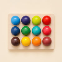 Compact Wooden Color Matching Game Educational Color Matching Puzzle Fine Motor Ball Puzzle Early Learning for Toddlers, Preschoolers, Home, Classroom