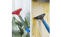 Stainless Steel Long Handle Scraper Detachable Scraper with Spliced Rod Rust-Resistant Scraping Tool Threaded for Cleaners, Homeowners, Window Cleaning, Kitchen Cleanup