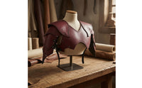 Leather-Like Cosplay Plate Riveted Trim Layered Chest Plate Scalloped Edge Medieval Chest Plate Side Straps for Cosplayers