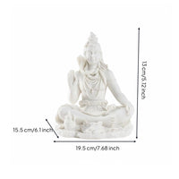 Intricate Detailing Lord Shiva Murti Detailed Carving Table Ornament Matte White for Entryway, Altar