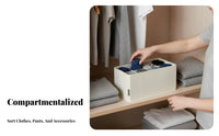 Foldable textile Box cleanable Clothing Organizer Reinforced Handles for Under Bed