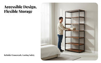 Freestanding Closet System Space Saving Freestanding Clothes Rack with Shelves Large Capacity Freestanding Wardrobe with Hanging Rod for Adults