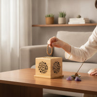 Wooden Incense Box Natural Finish Ash Catcher Decorative for Meditation
