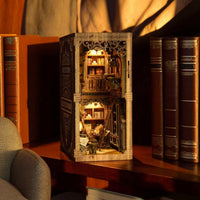 Book-Shaped Display Scene Kit Decorative Bookshelf Insert Relaxing 3D Wooden Puzzle for Library