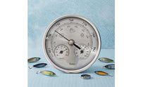 3-in-1 Air Pressure Gauge Thermometer Hygrometer Easy-to-Read Analog Weather Station Round Air Pressure Gauge Hygrometer Thermometer Metal Bezel