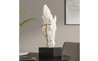 Horse Head Sculpture Tabletop Horse Head Statue Decorative Decor for Entryway, Bookshelf