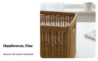 Imitation Rattan Basket Easy to Clean Rectangular Woven Basket Imitation Rattan Storage Bin Decorative Home Decor Large Capacity