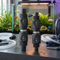 2 Pieces Ball Stopcock with Quick Connector Smooth Action Inline Shut off Ball Stopcock Tubing Connector with Control Lever for Water Circulation