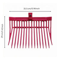 16 Tines Plastic Manure Fork Socket Mount Manure Fork Head Screw-Fastened Hay Rake Lightweight
