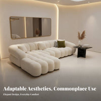 Plush Sectional Sofa Cumulus-inspiredLike Comfort Sectional Sectional with Chaise Soft Textured Textile Living Room Couch for Lounge Area, Spa Lounge