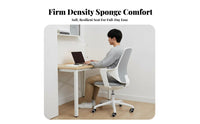 Lumbar Support Wheeled Computer Chair Adjustable Height Swivel Seat Rolling Casters Office Furniture Ergonomic Design for Students, Study Room, Bedroom