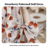 Strawberry Print Doll Dress Soft Material BJD Doll Simple to Put on to Wear Toy Accessory