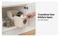 Wheeled Cabinet Basket With casters Rolling cart Easy Pull-accessible for Refrigerator
