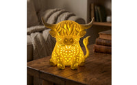 Adorable Highland Cow Lamp Sculptural Highland Cow Night Light Ambient 3D Animal Lamp Mood for Teens, Bedroom, Nursery