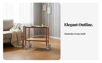 Nordic Design 2-Tier Rolling End Table Mobile Design Serving Cart Compact Size Utility Trolley Multi-Functional for Hosts, Apartment Dwellers, Homeowners, Living Room, Kitchen, Bedroom, Home Office
