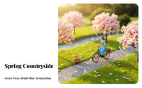 1:64 Scale Cyclist Figure Photography Prop Miniature Female on Two-Wheeler Tiny Two-Wheeler Cyclist Model Highly Detailed