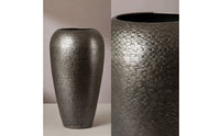 Aluminum Vase Handcrafted Hammered Vase Minimalist Vessel for Dining Table, Entryway