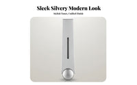 Silver Finish No-Drill Soap Dispenser Translucent Viewing Strip Wall Mounted Soap Dispenser Single-Cup Bathroom Accessory Push Button for Shower