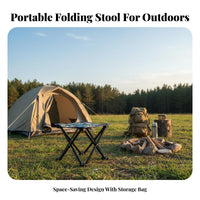 Foldable Design space-saving Folding Stool Lightweight backrestpacking Stool Thickened material Portable Seat Quick Setup for Campers, journeyers, Fishing, Hiking, outdoor meals, Gardening