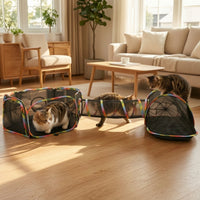 3 Pieces Collapsible Cat Enclosure with Tunnel Breathable Cat Playpen with Tunnel Portable Outdoor for Cats