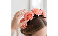 Rose Headband Elegant Rose Flower Crown Decorative Artificial Flower Headband for Women, Cosplayers, Festivals, Photo Shoots, Halloween