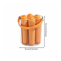 Transparent Ice Stick Mold with Lid Carrying Handle Silicone Ice Stick Mold Cylindrical Slots Flexible