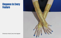 Beaded Fingerless Gloves, Women's Long Retro Cosplay Party Stage Performance