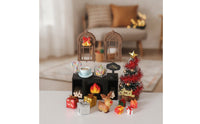 Christmas Fireplace Scene DIY Doll Furniture Realistic for Desk
