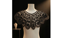Capelet with Beaded Detailing Elegant Mesh Capelet with Sequins Embellished
