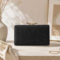 Woven Clutch Bag Compact Woven Clutch Minimalist Handbag for Bridesmaids, Evening Parties, Formal Dinners