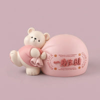 Bears Piggy Bank Carved Bears Money Bank Adorable Container for Nursery