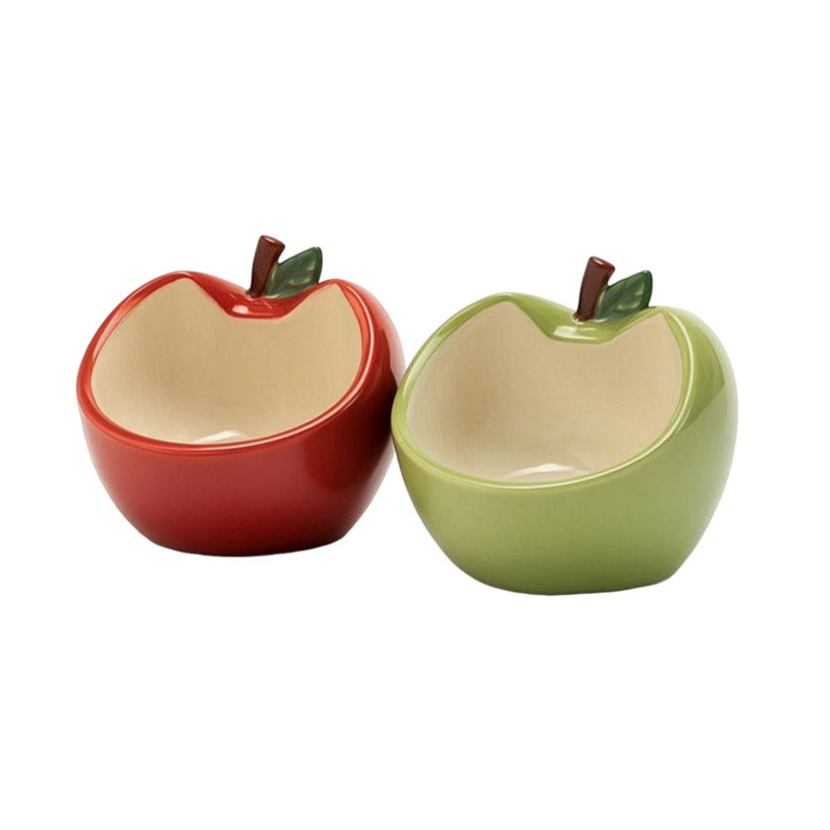 2 Pieces Cat Food Bowl Cute Ceramic Bowl with Cat Ears Glazed for Feeding Mat