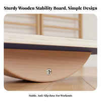 Sturdy Wood Construction Wooden Balance Board Buttocks Toning Wooden Rocker Board Versatile High Weight Capacity for Children, Athletes, Office Workers, Home Gym