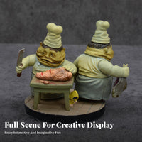 Monster Butcher Figure Game Based on Grotesque Two Grotesque Cooks Diorama Creepy Cook Miniature for Adults, Display Cabinet, Shelf, Bedroom