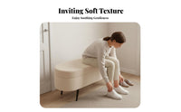 Hidden Storage Lidded Sherpa Entryway Bench Multi-Functional Household Furniture Comfortable Padded Seat Home Furnishing Minimalist Design for homeowners, Apartment Dwellers, Families, Fitting Room, full-length Closet, Bedroom