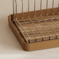 Stainless Steel Dish Rack, Sleek Kitchen Dish Drainer with Drip Tray, Space Saving Home Countertop Single Tier Rack Storage Solution