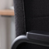 Sled Base Chair Upholstered High-Back Chair with Armrests Padded Furniture for Professionals, Students, Office, Conference Room