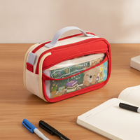 INS Vintage Large Capacity Pencil Case Multi-layer Storage Stationery Bag for Students
