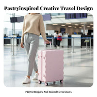 long-lasting rigid-shell crumb-texturedTextured Luggage Telescopic Handle Trolley Case rigid-shell Protection Rolling Suitcase 360° rollers for Frequent Flyers, Young Adults, journey, journeys, Airports, Business journey