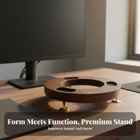 Anti-Vibration Desktop Speaker Stand High-Fidelity Grade Wooden Speaker Stands Reduces Interference Solid Wood Audio Stand Stylish Design for Audiophiles, Tabletop, Home Studio
