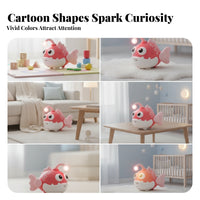 Sound Activated Electric Clownfish Toy Rounded Edges Light-up Clownfish Toy Plastic Finish Electronic Electric Aquatic Creature Auto Driving for Children