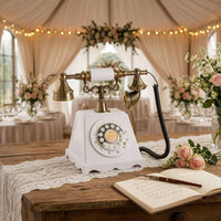 Vintage Rotary Phone Audio Guestbook Antique Inspired Wedding Message Phone Audio Guest Book Telephone Gold Tone Accents