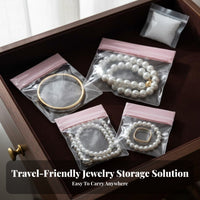Anti-Oxidation Jewelry Pouch Airtight Seal Anti-Oxidation Sealable Closure Pouch Tightly Sealed Transparent Jewelry Bag for Women, Drawer Organization