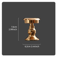 Tabletop Metal Candle Holder Gold-Toned Candle Holder with Pedestal Base Minimalist Candlestick Small for Candlelight Dinner