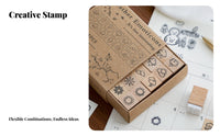 25 Pieces Weather Symbol Stamp Blocks Cute Designs Emoticon Planner Stamps Wooden Rubber Stamp Set Natural Wood Handles