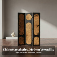 Foldable Design Bamboo Pattern Folding Screen Freestanding Room Divider Portable Privacy Partition Easy Setup for Interior Designers, Apartment Dwellers, Business Owners, Bedroom, Office, Hotel, Restaurant