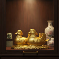 Duck Figurine Gold-Tone Duck Ornament Decorative Animal Figurine for Collectors, Desk, Office, Cabinet