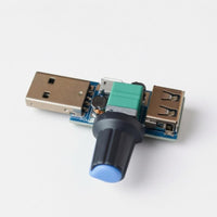 USB Fan Speed Controller Compact Design Rotary Knob Fan Regulator USB Rotary Controller Printed Dimensions