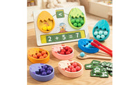 Dinosaur Egg Sorter Interactive Play Bead Sorting Toy Wood Wooden Counting Eggs for Children, Kids