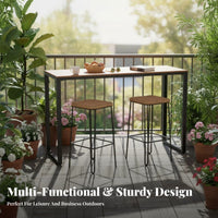Waterproof Narrow High-Top Table Sun-Proof Outdoor Furniture Weather-Resistant for Apartment Dwellers, Entertainers, Balcony, By the Window, Hotel, Outdoors